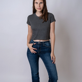 WOMEN CROP DARK GREY HEATHER 2009