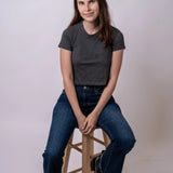 WOMEN CROP DARK GREY HEATHER 2009